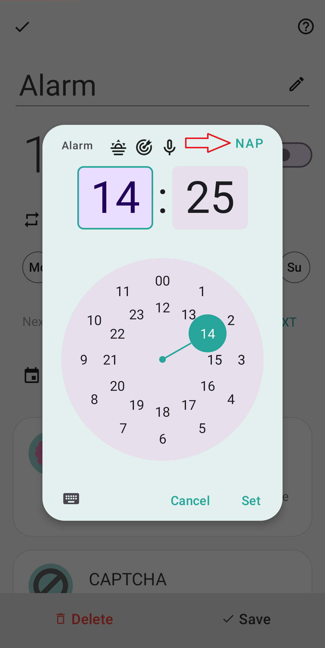 alarm nap