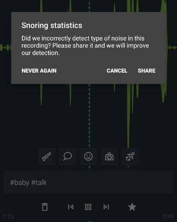 new sound recognition share